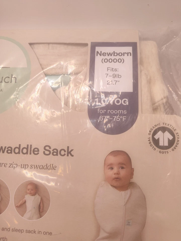 ergoPouch 1.0 tog Baby Sleep Sack NB 7-9lbs Cocoon Swaddle Bag Oatmeal Marle New - Image 2 of 3