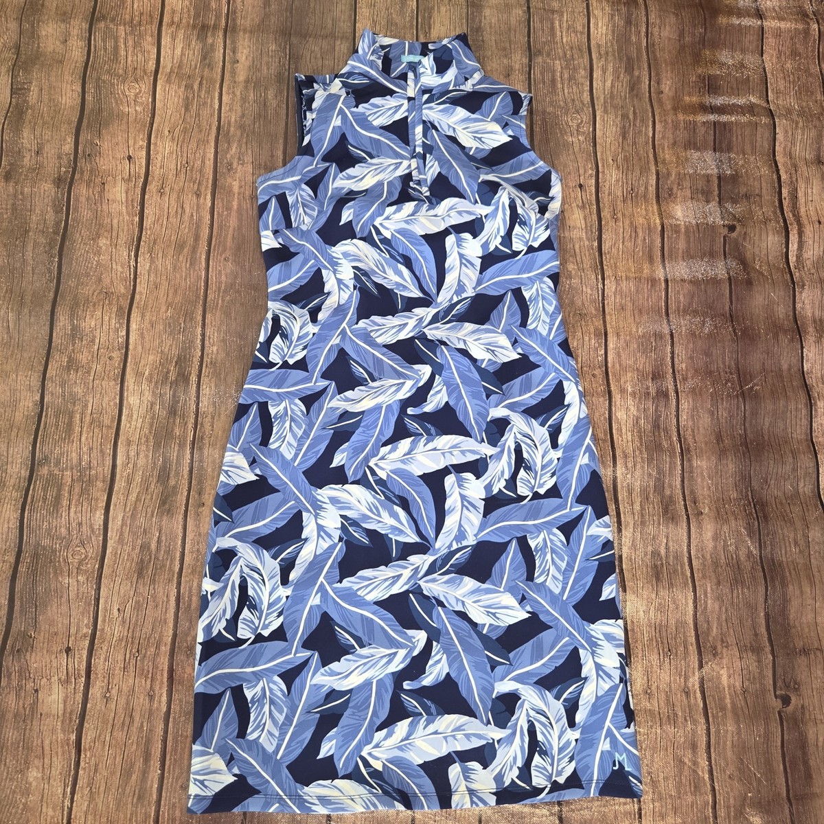 J. McLaughlin Duffy Sheath Dress Womens XS Blue Queen Palm Rattan Sleeveless J. McLaughlin Duffy Sheath Dress Womens XS Blue Queen Palm Rattan Sleeveless