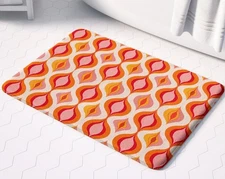 Funky Bath Mat - Mid Century Modern Style, Cute & Unique, Perfect for Apartment