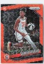2025 Panini Prizm WNBA #131 Saniya Rivers Orange Velocity Prizms