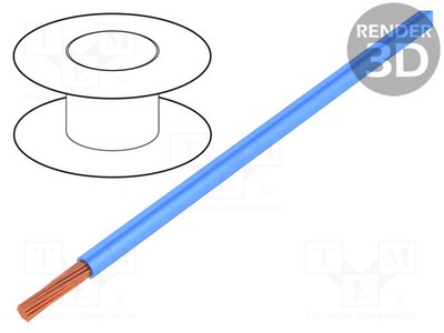 Line 1,5mm2 300V,500V blau Leitungen LgYc PVC Spule Cu