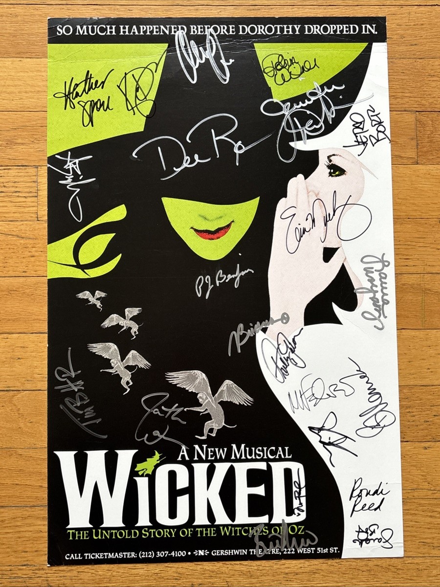 Wicked ウィキッド サイン入りフライヤー Wicked The Musical OFFICIAL BROADWAY POSTER Autographed Signed