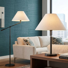 20"(50cm) Cream Cotton Fabric Coolie Lampshade Easy Fit Table / Floor Lamp Shade