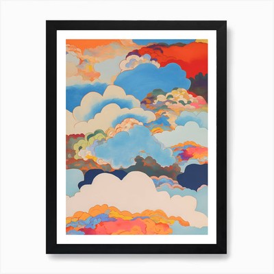 Chromatische Wolkenlandschaften: Strahlender Clou gerahmtes Wandbild Poster Leinwanddruck Bild