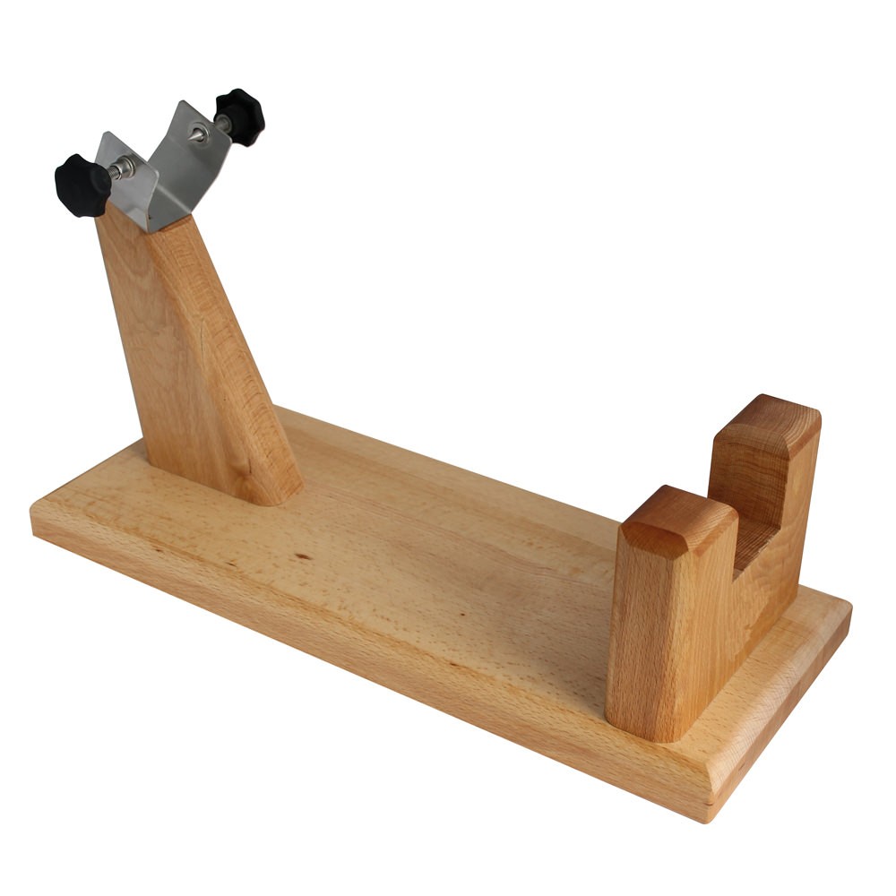 Support à jambon en bois de hêtre massif dimensions 50x20x22.5 cm naturel