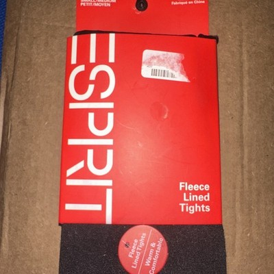 ESPRIT black fleece tights size M/L (Pack of two pairs)