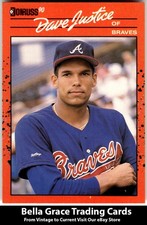 1990 Donruss Dave Justice #704 Atlanta Braves Rookie MLB Baseball