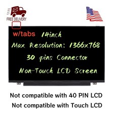 14'' 1366x768 for Dell INSPIRON 14 5447 30Pins HD Screen Replacement LCD Display