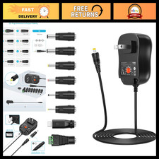 30W Universal AC DC Adapter 3V-12V Power Supply with 8 Tips for Electronics