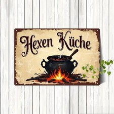 Blechschild Hexen Küche Hexenküche Vintage Retro Metallschild TEL3605