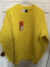 Puma NWT Scuderia Ferrari Race Yellow Big Shield Crewneck Sweatshirt Mens Large