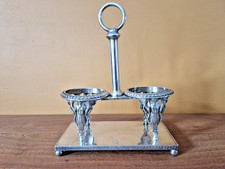 Monture huilier vinaigrier en métal argenté style Empire retour Egypte Porte