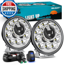 Nilight Led Light Pods 5.75 Inch 12Led Round Offroad Driving Lights 2 Pcs Night