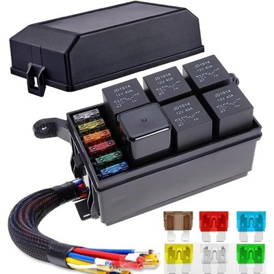Relaisbox, Sicherung, 12V, 6-polig, , Auto, LKW, Boot, Marine, 40A