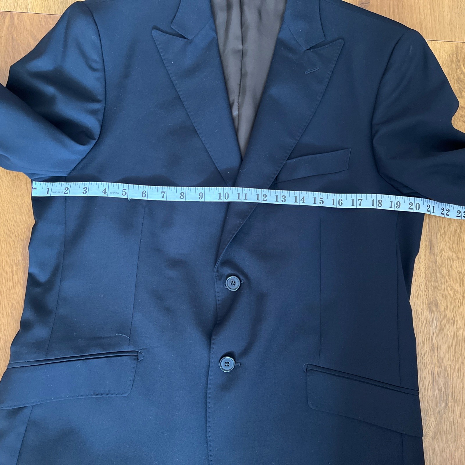 HIJKLM Men's Dark Blue 2 piece Wool suit Jacket 40R Trousers 36R image 5