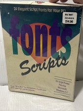 Fonts Scripts For Microsoft Windows 3.1 Vtg PC Software High Density 3.5  /170j