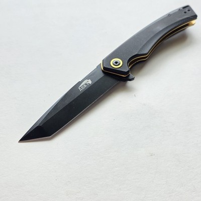 ABKT Tac Night Stroke Folding Knife D2 Steel Tanto Blade Flipper Pocket Knife