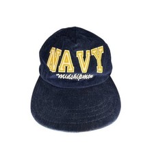 Vintage 90's US Navy Midshipmen Corduroy SnapBack Hat Made In USA