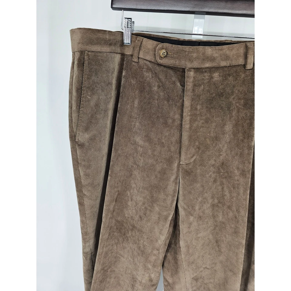 Pantalones de vestir vintage Joseph & Feiss para hombre talla 42 pierna recta pana marrón Foto 2 de 4