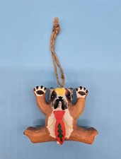 English Bulldog Dog With Red Tie Christmas Ornament