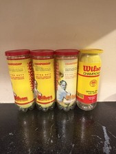 Lot of 4 Vintage Wilson Tennis Ball Can Official Ball U.S. Open 8" Sealed