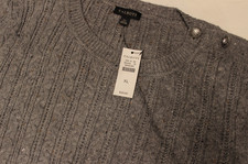 Talbots XL Sweater Dress Gray Cable Knit Long Sleeve NWT