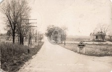 Street View M 60 at Galien fr Grooms Drugstore MI 1932 RPPC Photo Postcard COPY
