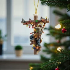 Personalized Lineman Ornament Electrician Utility Pole Christmas Gift