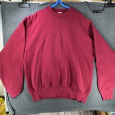 Vintage Fruit of the Loom Mens XLarge Maroon Sweatshirt Blank Crewneck