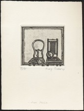 Escher, Zwei Stühle. [19]74. [Signierte Original-Radierung].