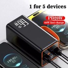 50000mAh Power Bank For phone Outdoor Camping Power Supply 66W PD Fast Charging