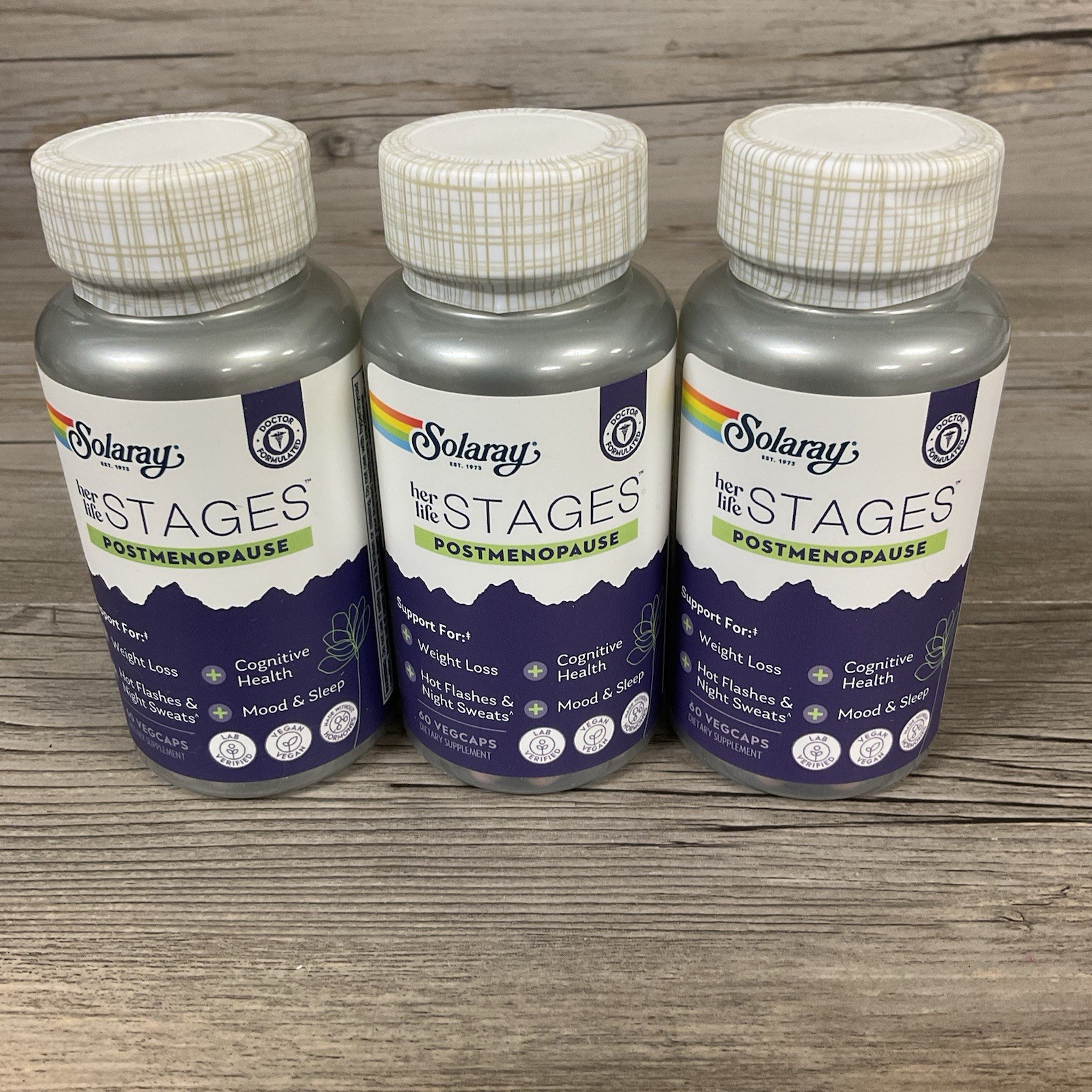 Solaray Her Life Stages Postmenopause 60 Capsules Post Menopause Lot Of 3
