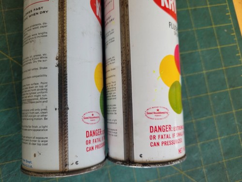 Vintage Spray paint can KRYLON Fluorescent Red-orange, Lemon-Yellow - Picture 7 of 11