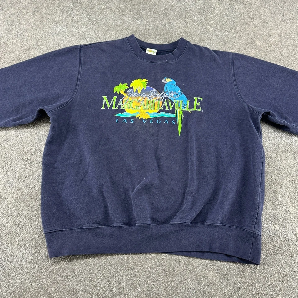 Sudadera DE COLECCIÓN Margaritaville Para Hombres XL Azul Pullover Jimmy Buffet Las Vegas Foto 2 de 4