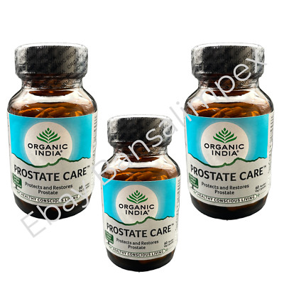 Pack of 3 ORGANIC INDIA Prostate Care - Protects & Restores Prostate 60 Capsule