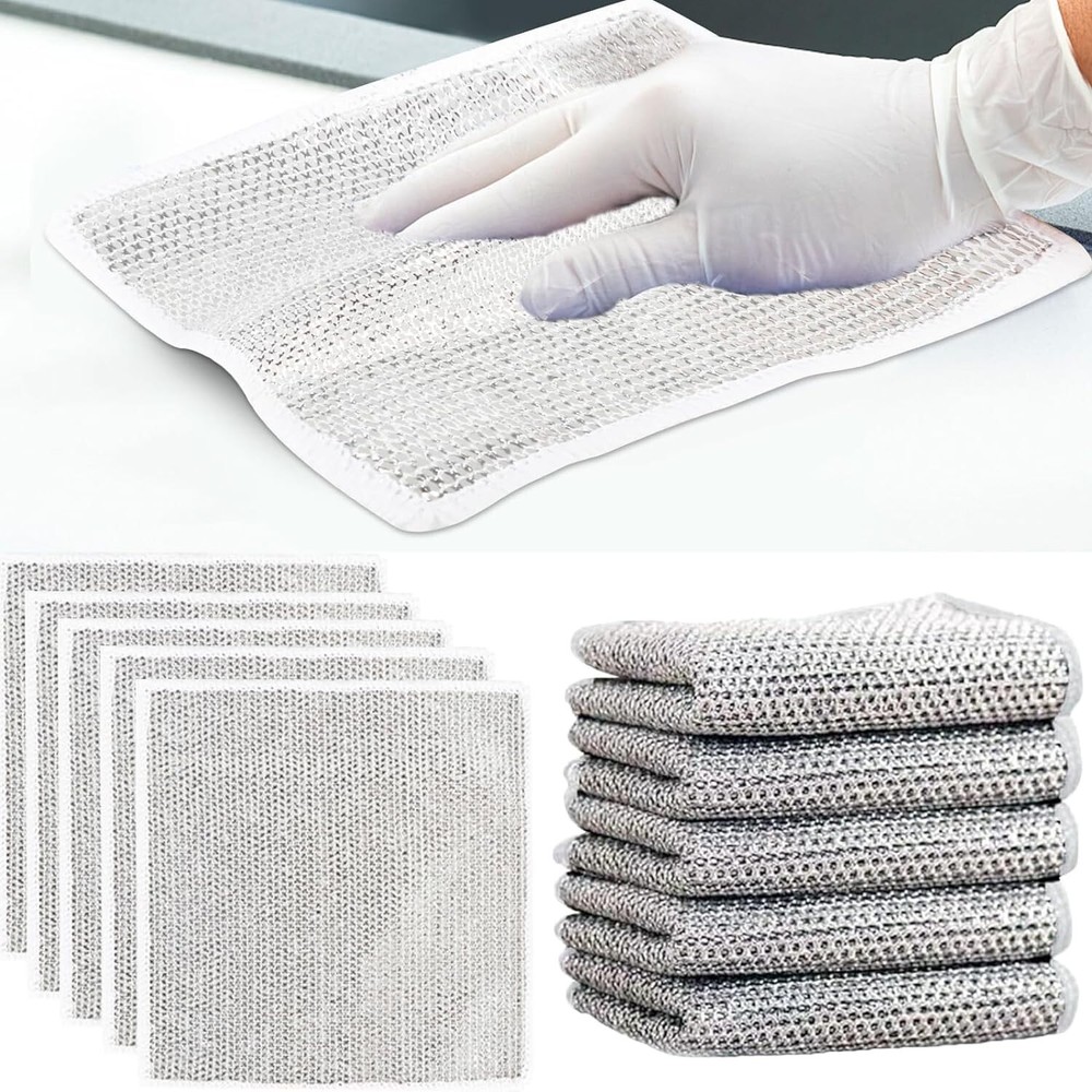 10PCS Multipurpose Wire Dish Rags for Wet and Dry Cleaning Tasks