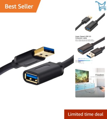 USB 3.0 Extension Cable 25Ft High Speed Male to Female for PC Xbox PS TV