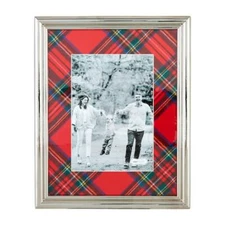 Mud Pie 5" x 7" Red Royal Stewart Tartan Plaid Christmas Picture Photo Frame