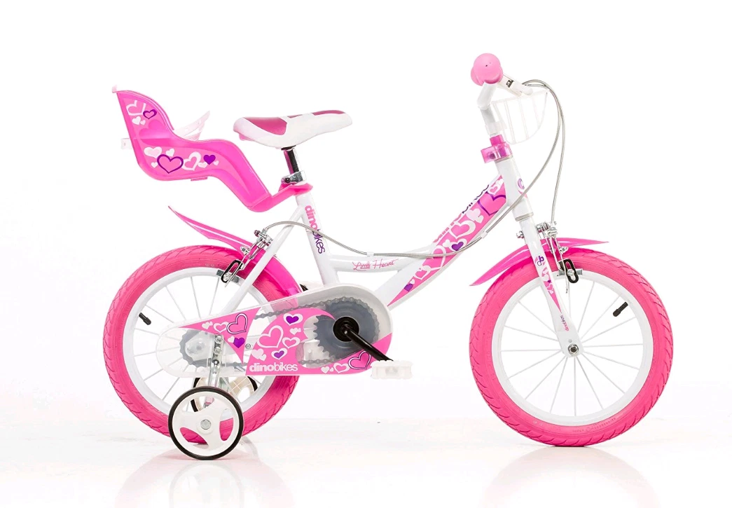 Casque de vélo pour enfant - Rose avec des cœurs - Filles - Casque