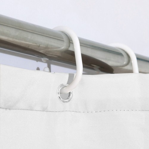 Waterproof Polyester Fabric Bathroom Shower Curtain Splash Proof with 12 Hooks - Picture 98 of 179
