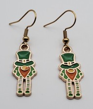 St Patricks Leprechaun fishhook earrings