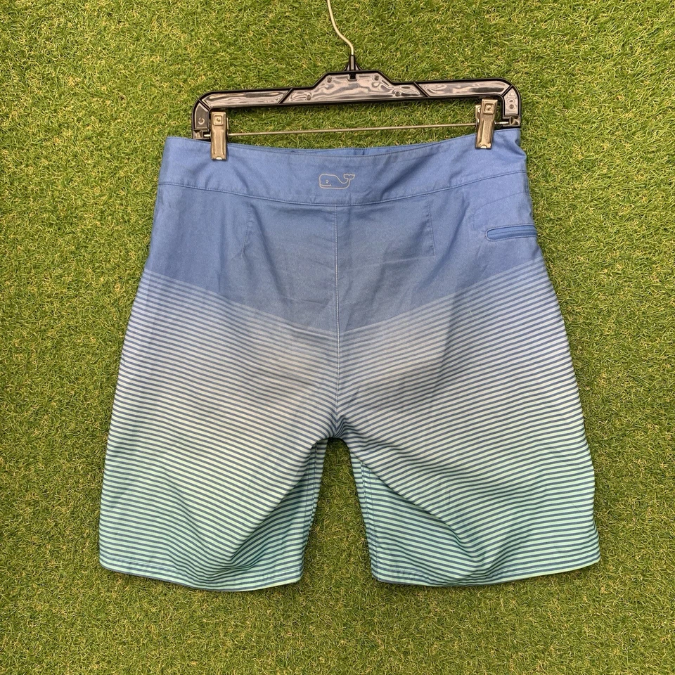 Pantalones Cortos de Rendimiento Vineyard Vines Para Hombres 28 Azul Golf Preppy Traje de Baño Rayas Y2K Foto 2 de 4