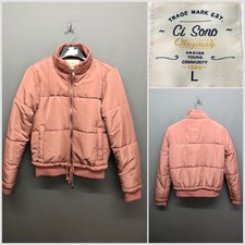 Ci Sono Originals Women's Rose Pink Puffer Bomer Jacket Large