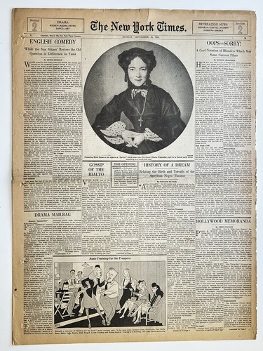 1944 New York Times Newspaper DRAMA Sect. Movie Ads Helen Hayes 8-Pg 9/24/44 NYT - Picture 11 of 11