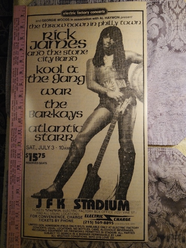 RICK JAMES, KOOL & THE GANG, WAR, BAR KAYS CONCERT POSTER eBay