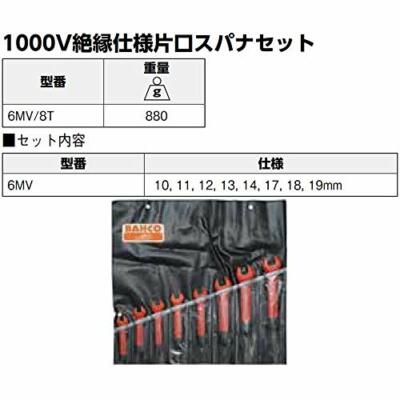 BAHCO Insulated Open End Spanner 1000V Insulated Single-ended