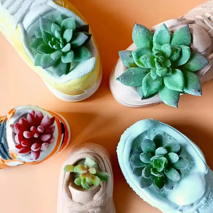 Tenis 3D Molde de Silicona Maceta de Hormigón Cemento Maceta Hágalo Usted Mismo Zapatos Molde Foto 3 de 4