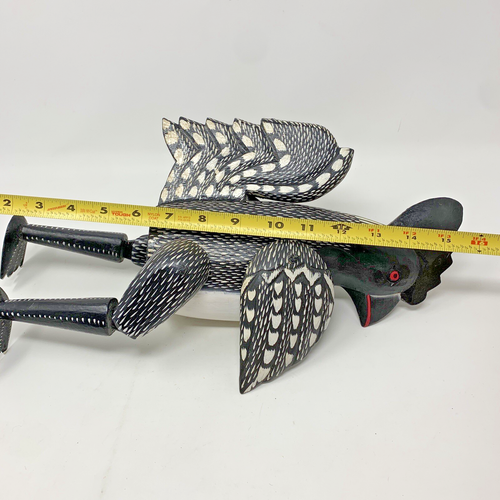 Gallo Tallado Madera Arte Popular Pintado a Mano Bisagras Conjunto Estante Cuidador Figura - Imagen 11 de 11