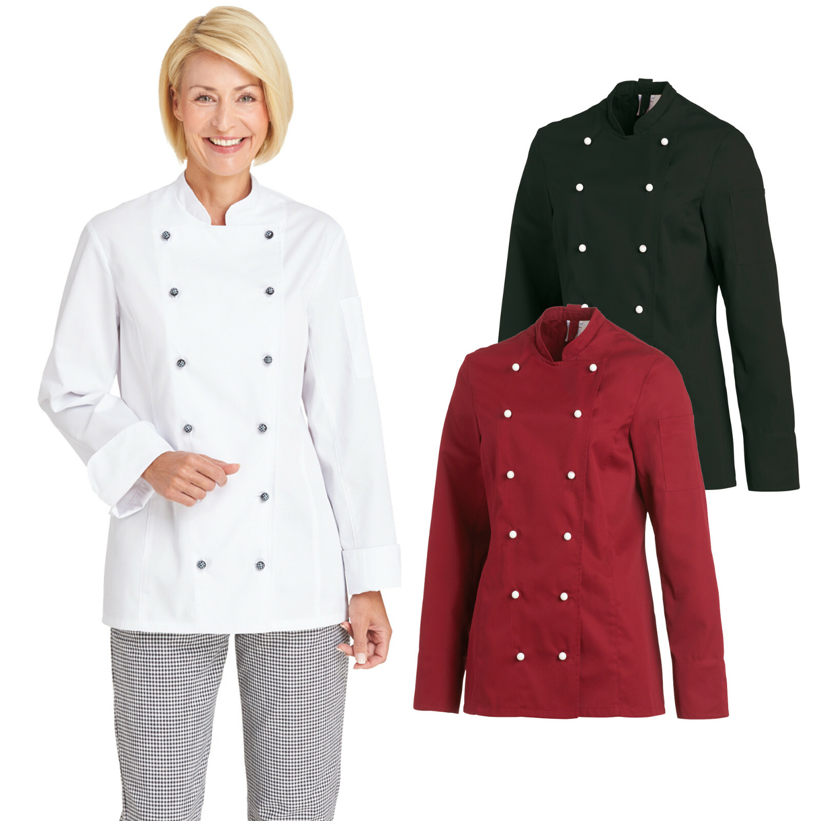 Leiber Damen Kochjacke Jacke Koch Berufsbekleidung Bäckerjacke Küchenkleidung