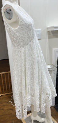Just Taylor Size 8 Woman's White Lace Sleeveless Asymmetrical Dress | eBay Just Taylor Size 8 Woman's White Lace Sleeveless Asymmetrical Dress | eBay